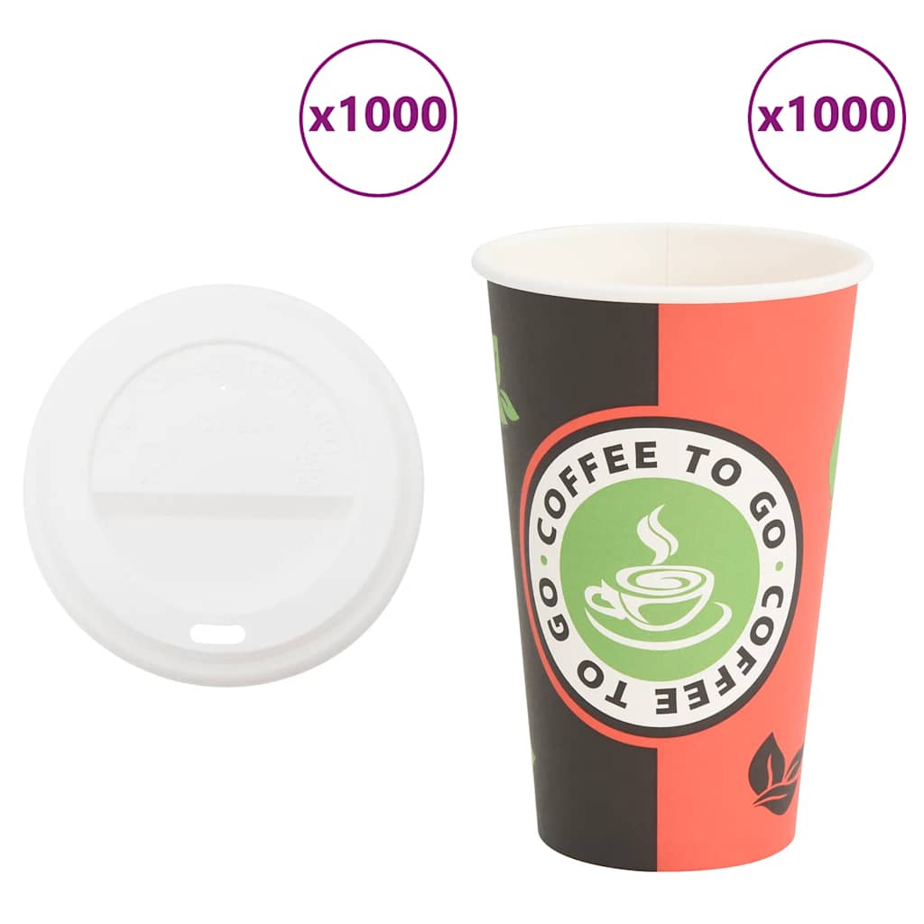 Tasses À Café En Papier Avec Couvercles 1000 Pcs 16Oz 400Ml