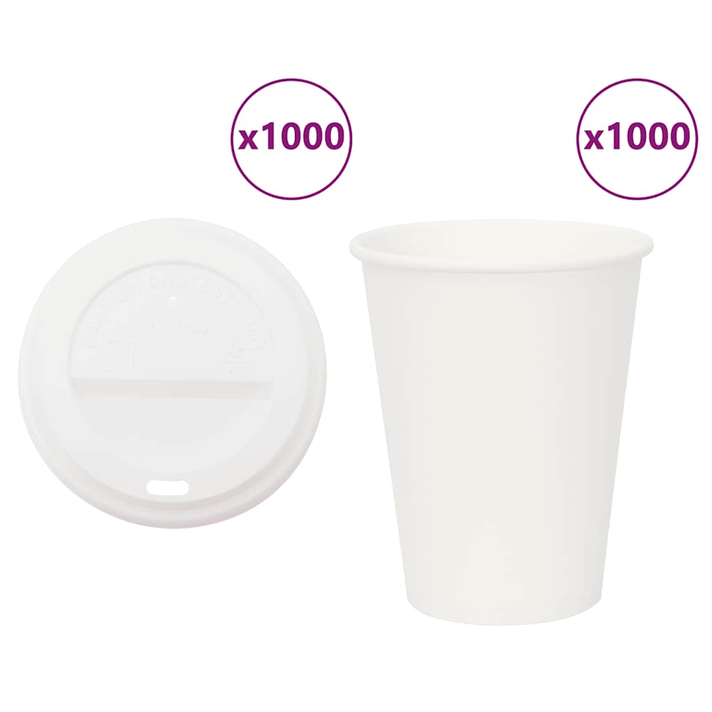 Tasses À Café En Papier Avec Couvercles 1000 Pcs 4Oz 100Ml