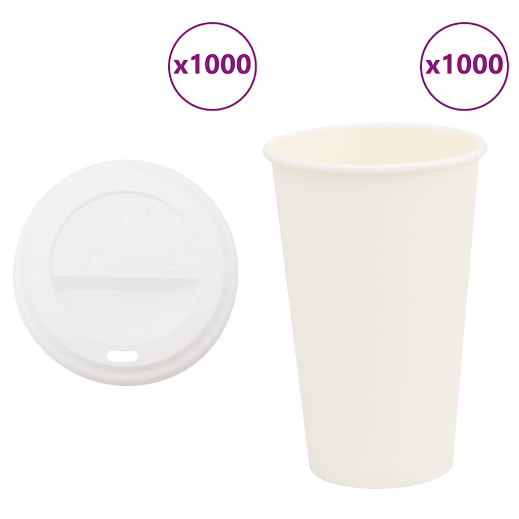 Tasses À Café En Papier Avec Couvercles 1000 Pcs 4Oz 100Ml
