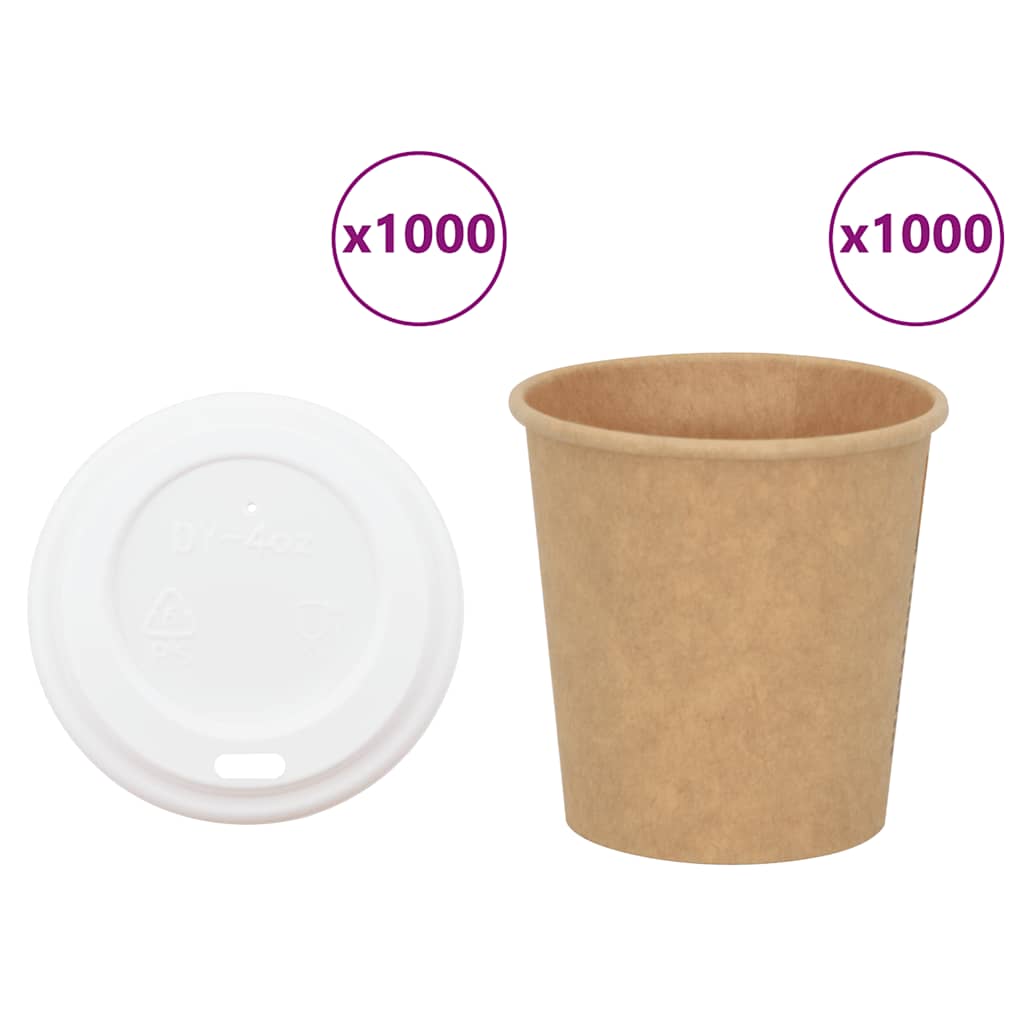Tasses À Café En Papier Avec Couvercles 1000 Pcs 8Oz 200Ml