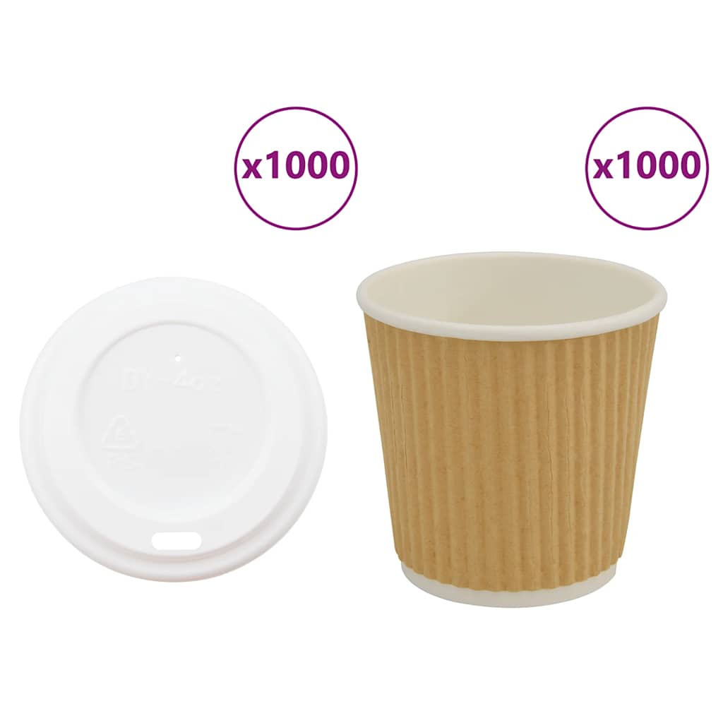 Tasses À Café En Papier Avec Couvercles 1000 Pcs 4Oz 100Ml