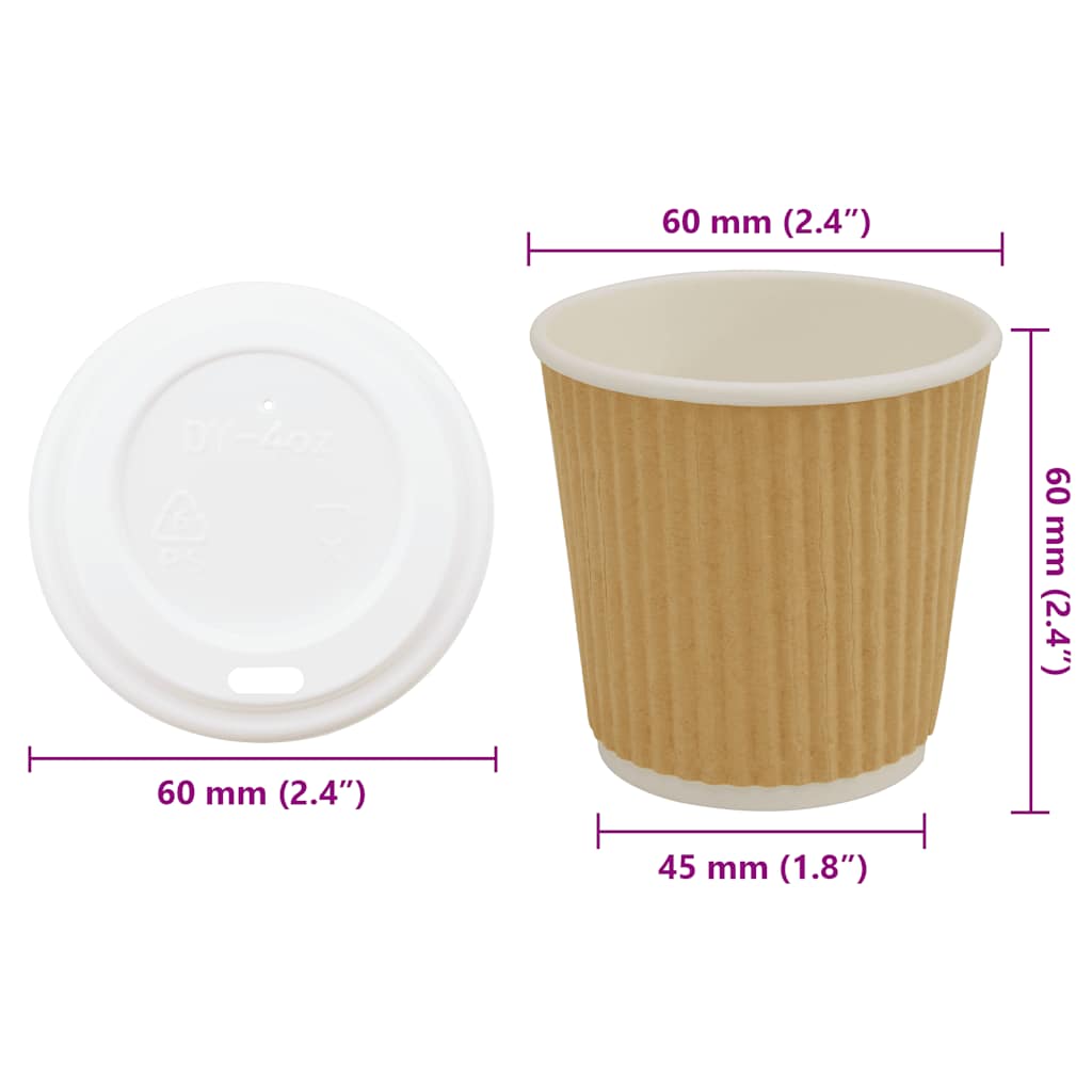 Tasses À Café En Papier Avec Couvercles 1000 Pcs 4Oz 100Ml