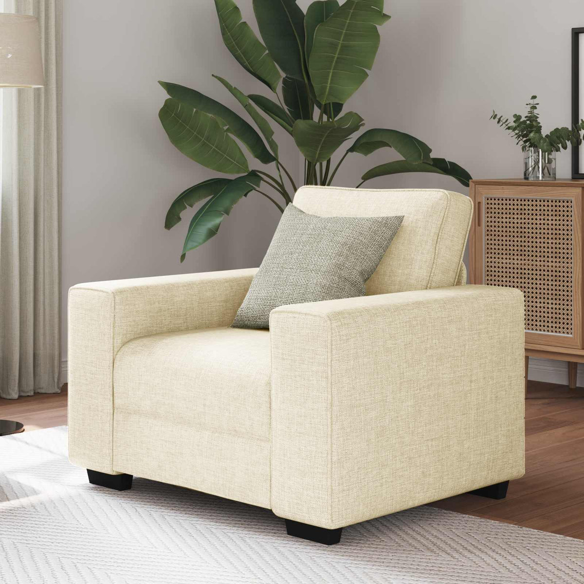 Beige 100 Cm Tissu En Lin Mélangé