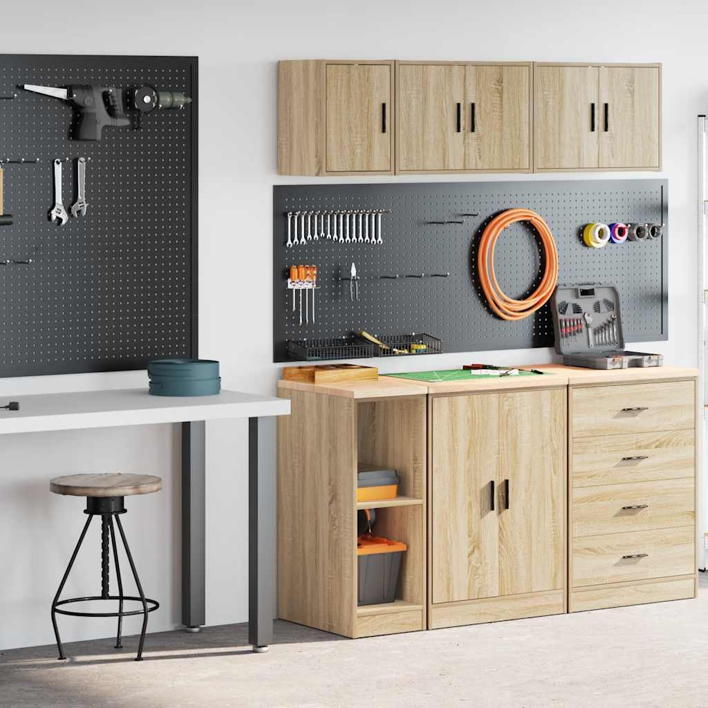 Armoires De Garage 2 Pcs Bois D'ingénierie Chêne Sonoma