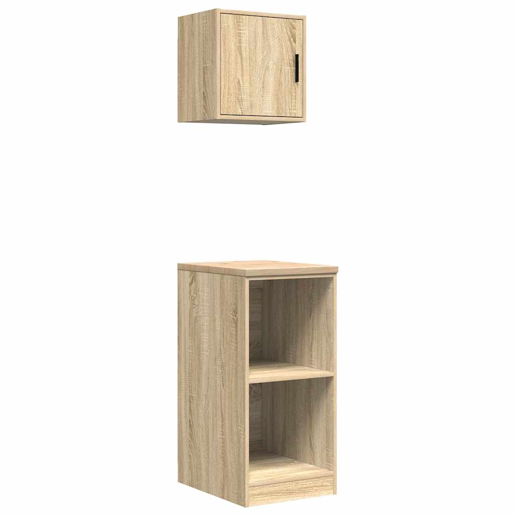 Armoires De Garage 2 Pcs Bois D'ingénierie Chêne Sonoma