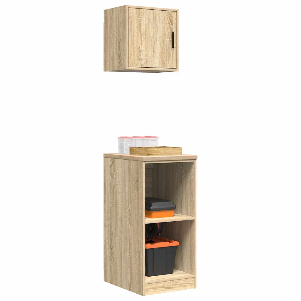 Armoires De Garage 2 Pcs Bois D'ingénierie Chêne Sonoma