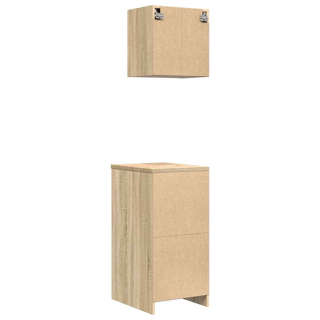 Armoires De Garage 2 Pcs Bois D'ingénierie Chêne Sonoma