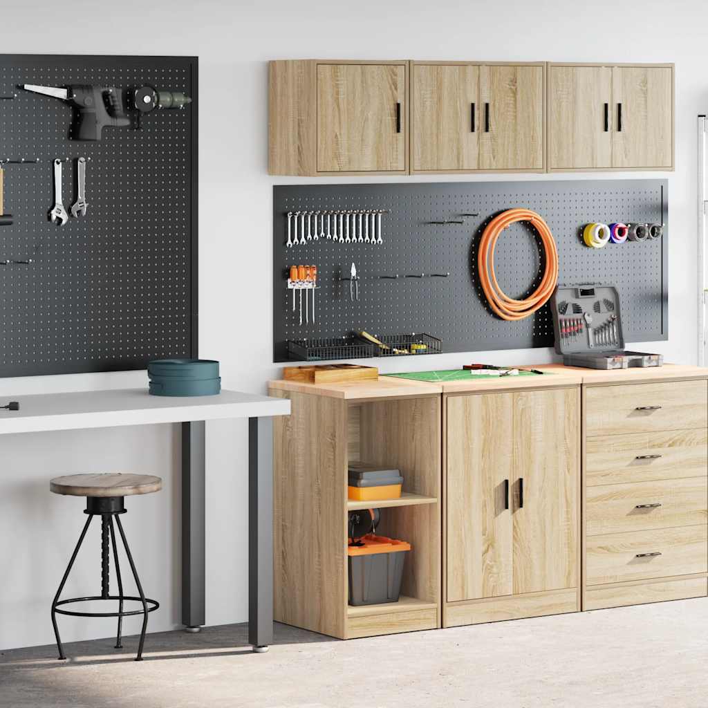 Armoires De Garage 2 Pcs Bois D'ingénierie Chêne Sonoma