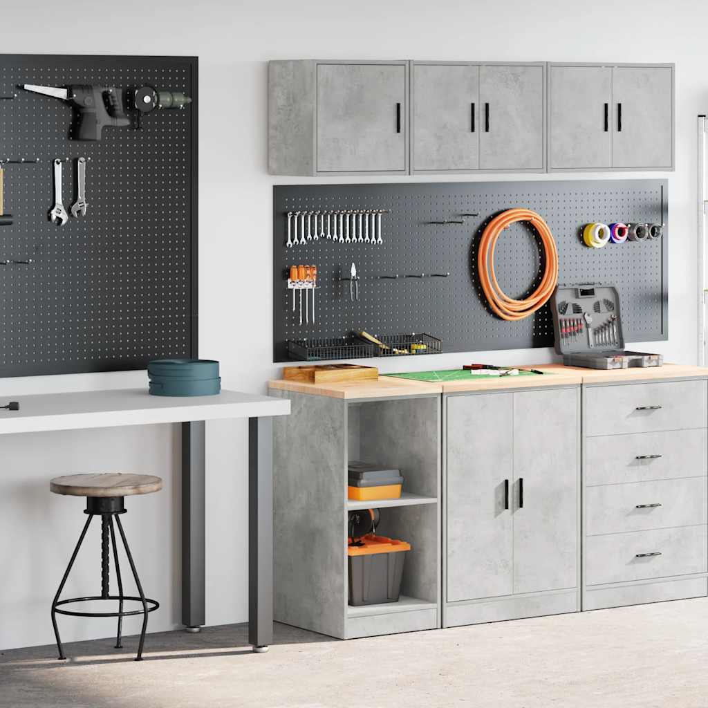 Armoires De Garage 2 Pcs Bois D'ingénierie Gris Béton