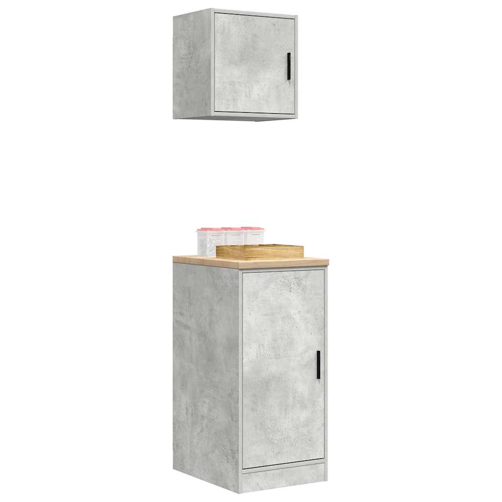 Armoires De Garage 2 Pcs Bois D'ingénierie Gris Béton
