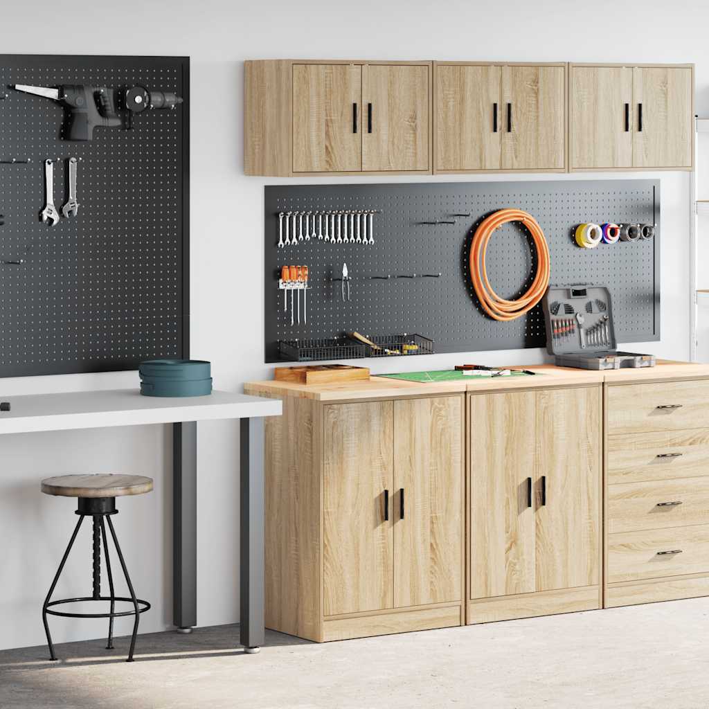 Armoires De Garage 2 Pcs Bois D'ingénierie Chêne Sonoma