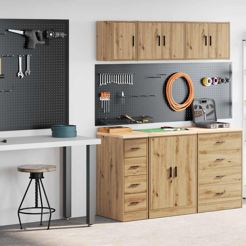 Armoires Garage 2 Pcs Chêne Artisanal Bois D'ingénierie Artisian Oak