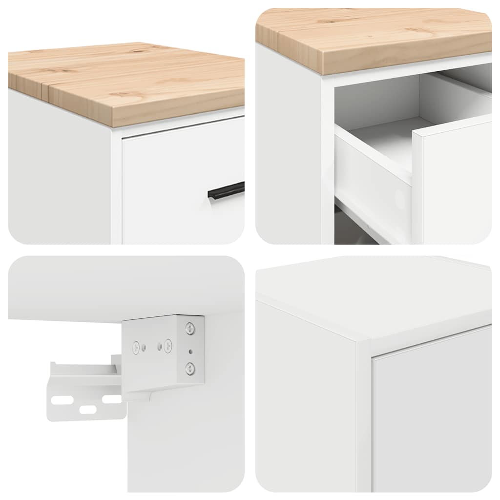Armoires De Garage 2 Pcs Bois D'ingénierie Blanc