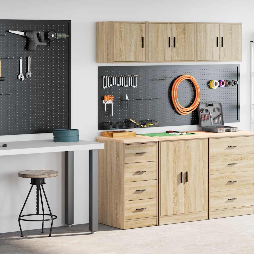 Armoires De Garage 2 Pcs Bois D'ingénierie Chêne Sonoma