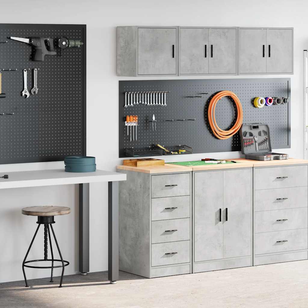 Armoires De Garage 2 Pcs Bois D'ingénierie Gris Béton