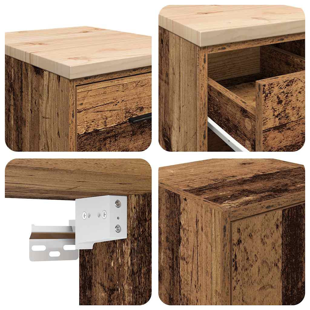 Armoires De Garage 2 Pcs Bois D'ingénierie Vieux Bois