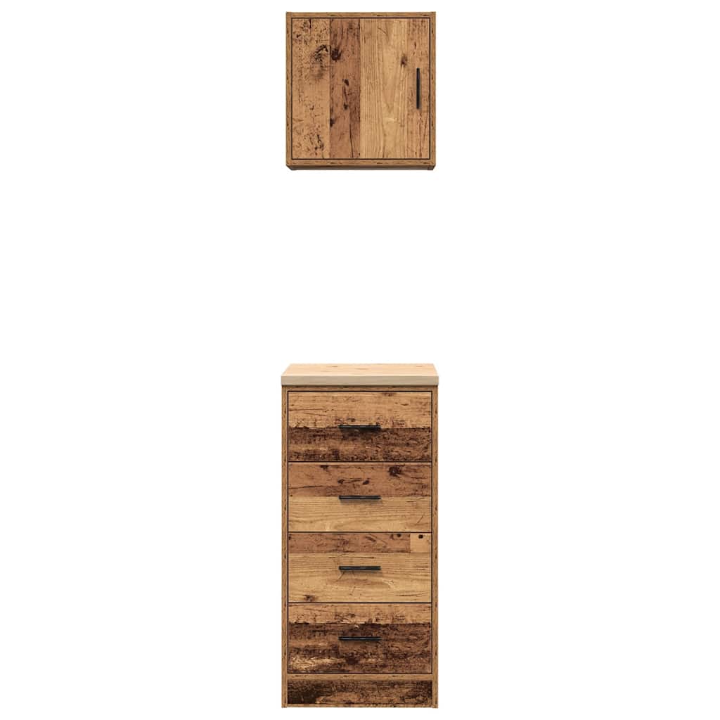 Armoires De Garage 2 Pcs Bois D'ingénierie Vieux Bois
