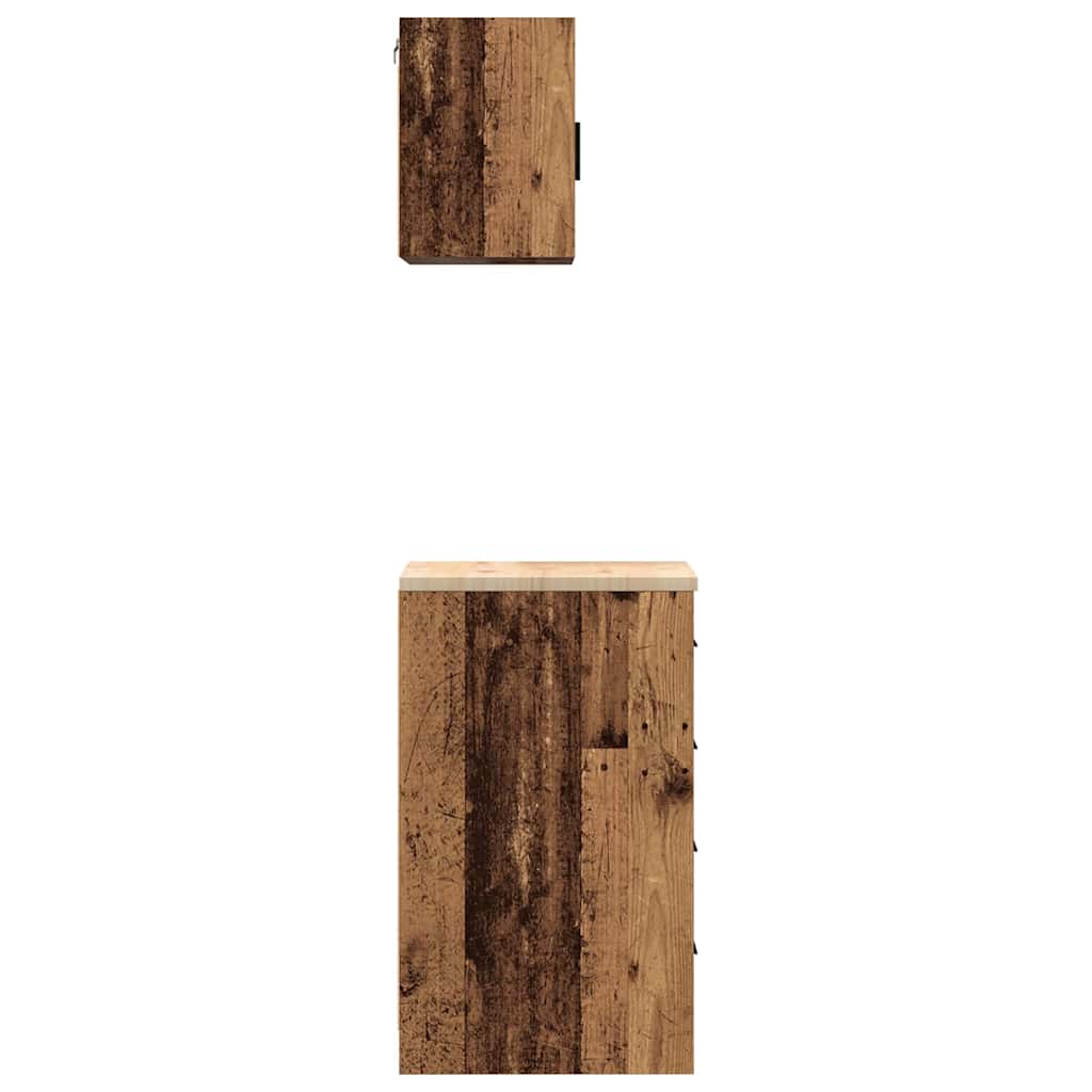 Armoires De Garage 2 Pcs Bois D'ingénierie Vieux Bois