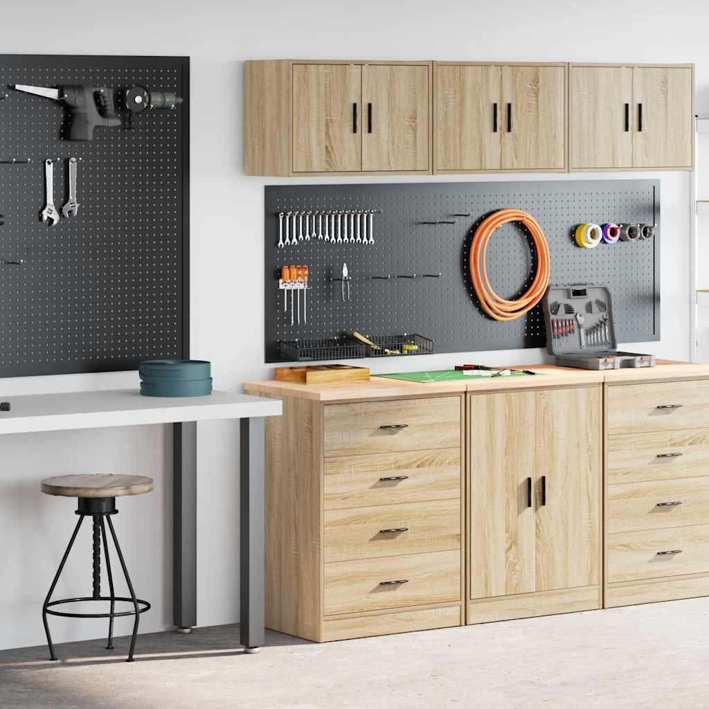 Armoires De Garage 2 Pcs Bois D'ingénierie Chêne Sonoma