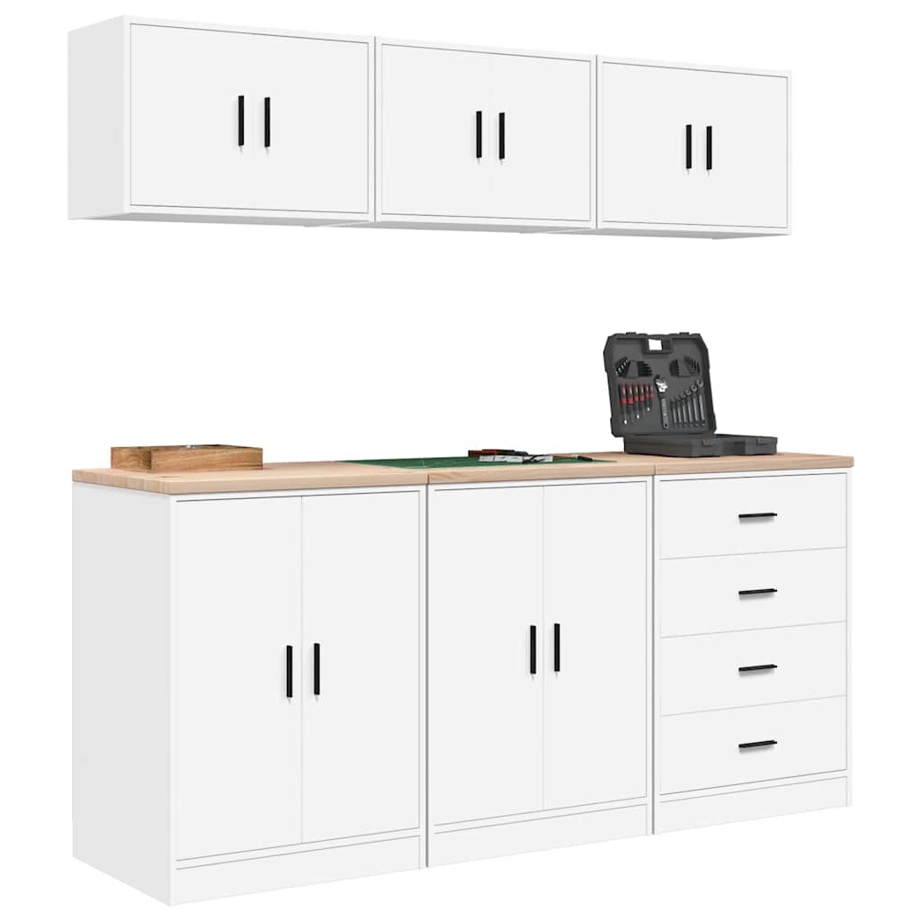 Armoires De Garage 6 Pcs Bois D'ingénierie