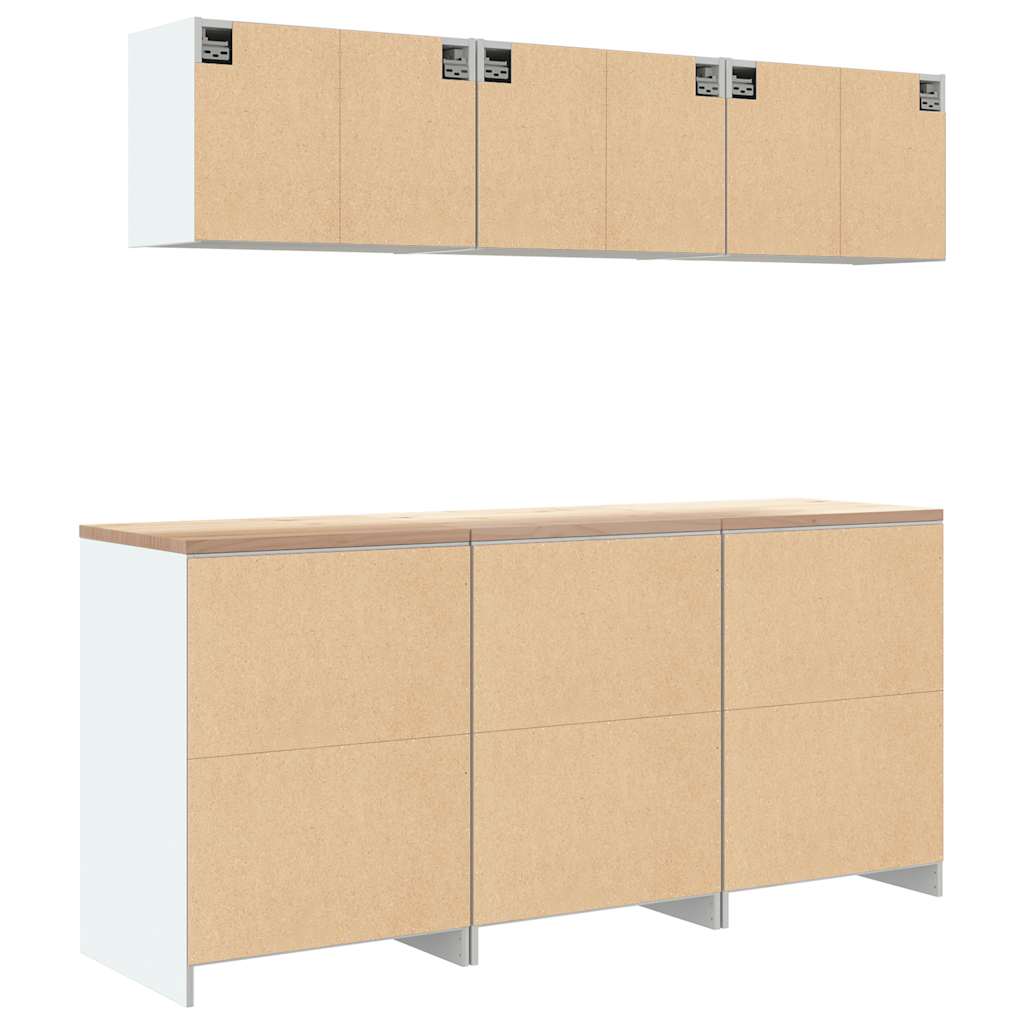 Armoires De Garage 6 Pcs Bois D'ingénierie