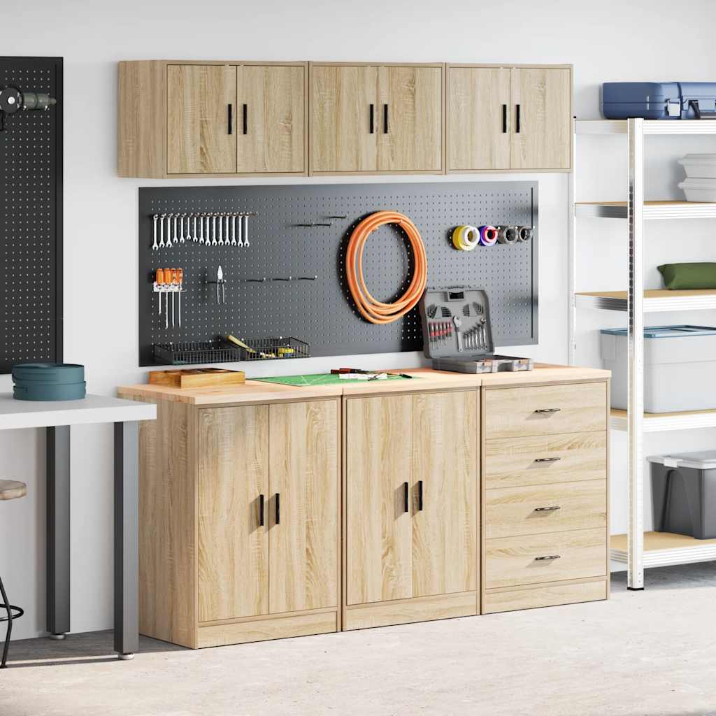 Armoires De Garage 6 Pcs Bois D'ingénierie