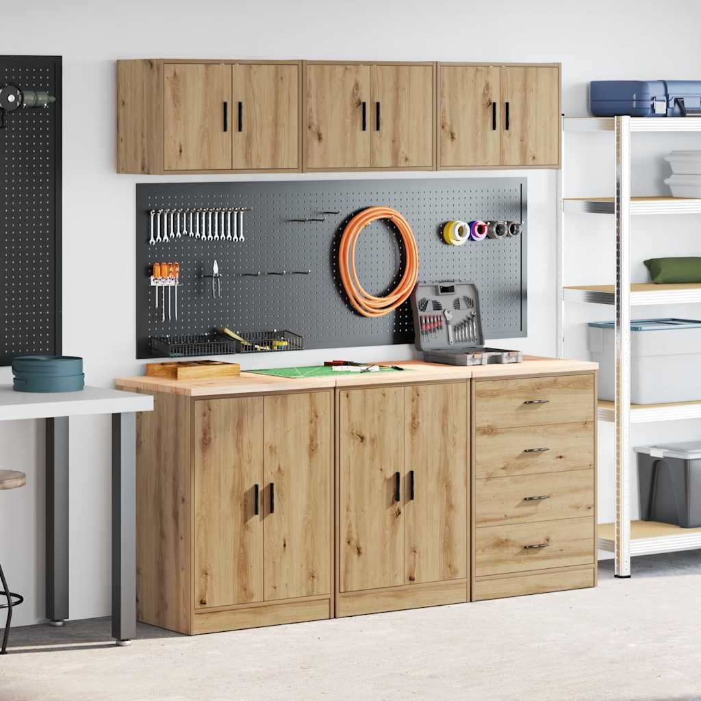 Armoires De Garage 6 Pcs Bois D'ingénierie