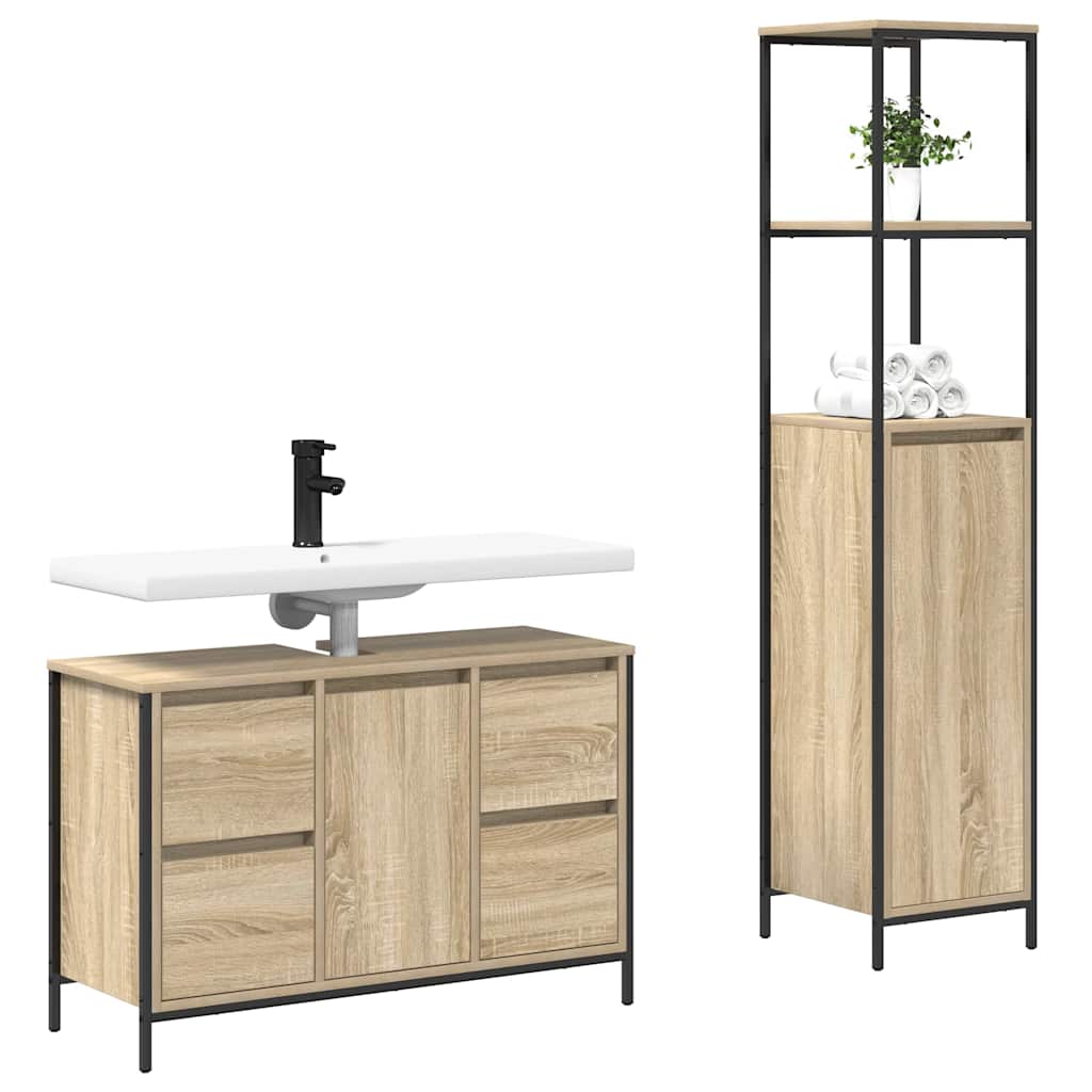 Ensemble De Mobilier De Salle De Bain 2 Pc Et Noir