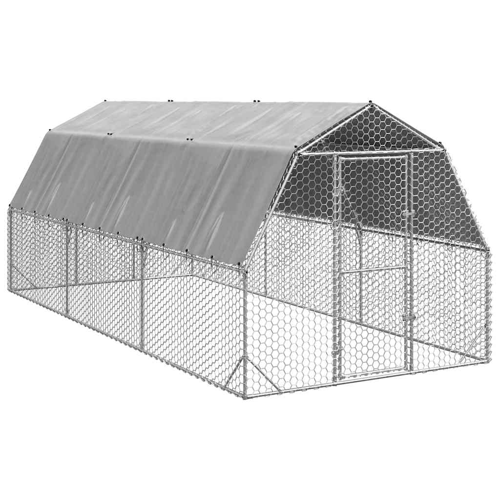 Poulailler 2,5X6X2,25 M Acier Galvanisé
