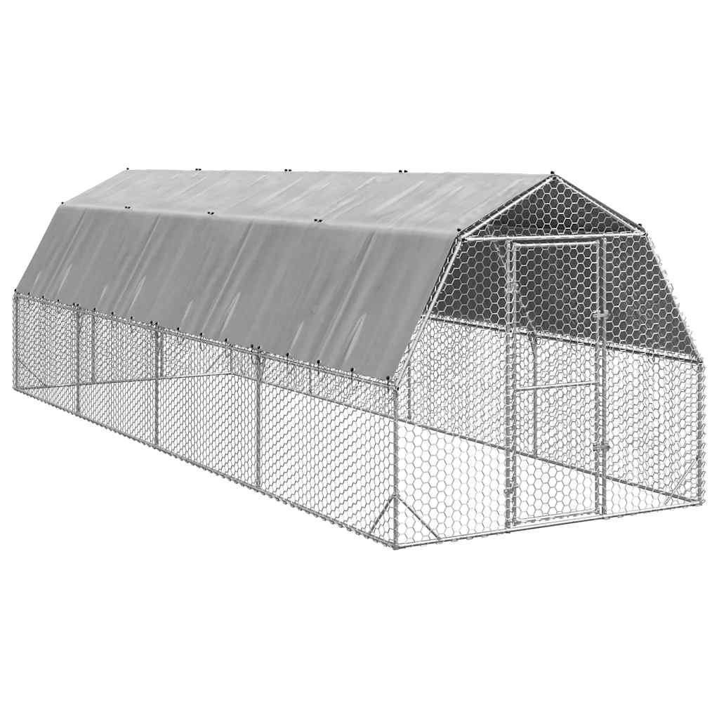 Poulailler 2,5X6X2,25 M Acier Galvanisé