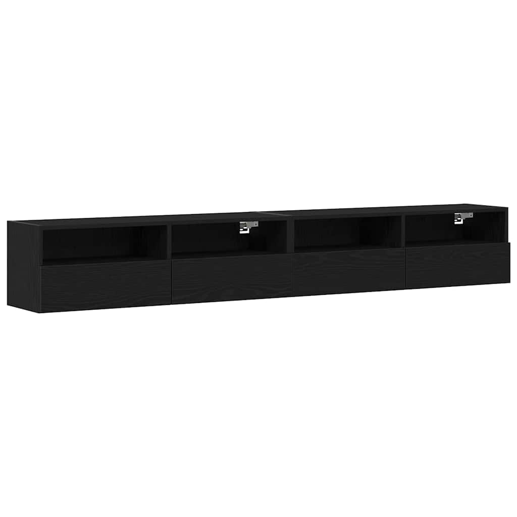Meuble Tv Mural 2 Pc Bois D'ingénierie