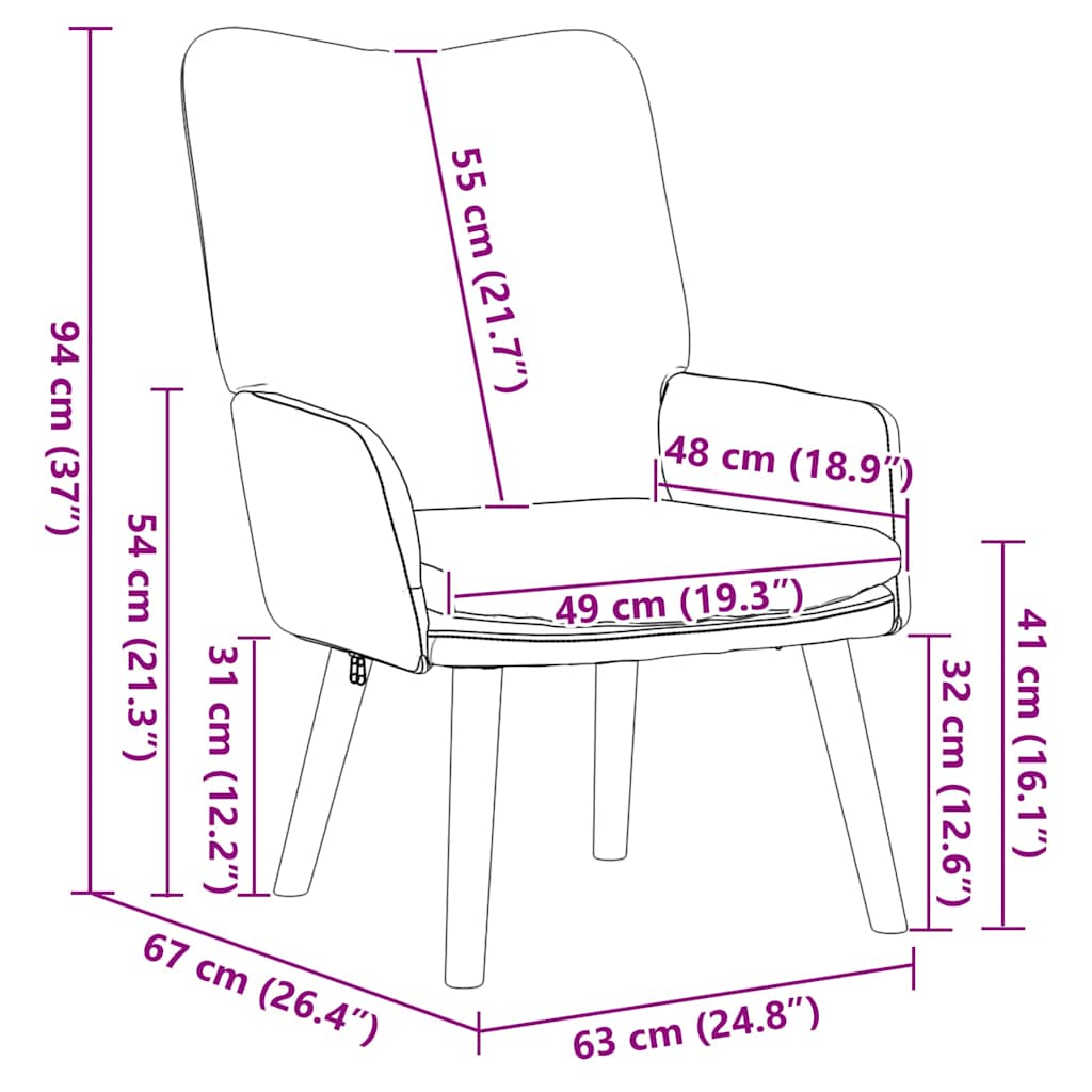 Fauteuil 63 X 67 X 94 Cm Tissu