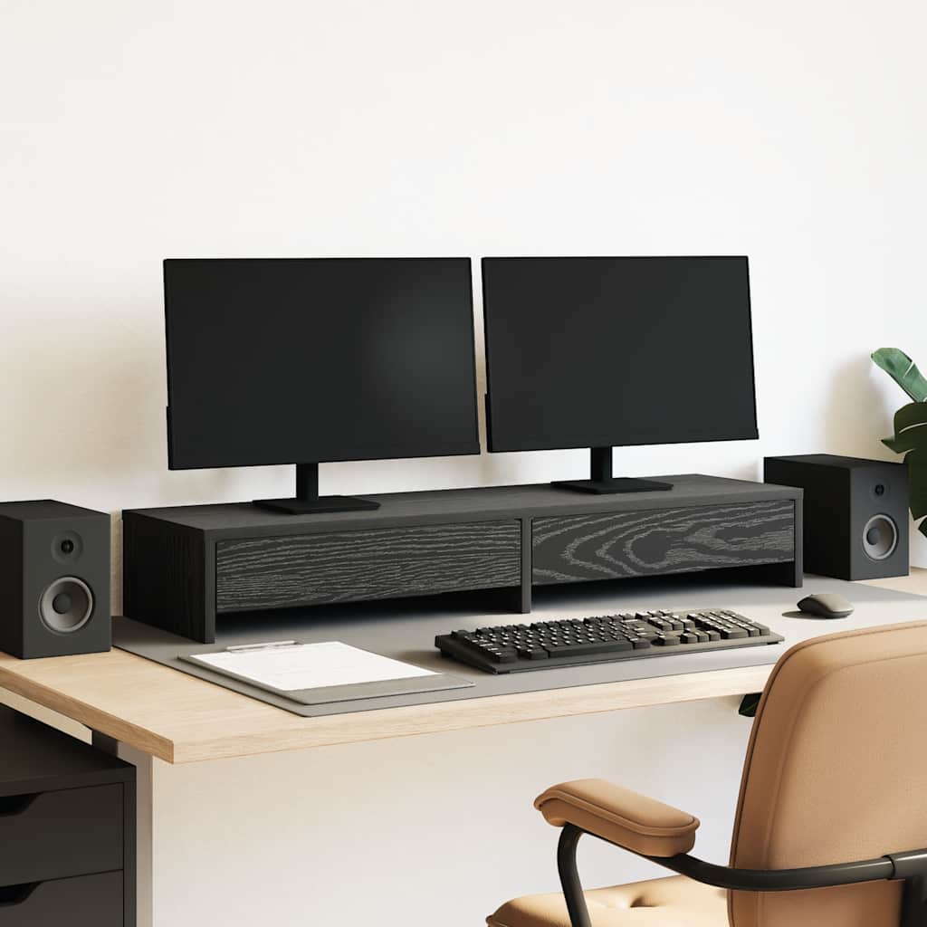 Support De Moniteur Avec Tiroirs Bois D'ingénierie