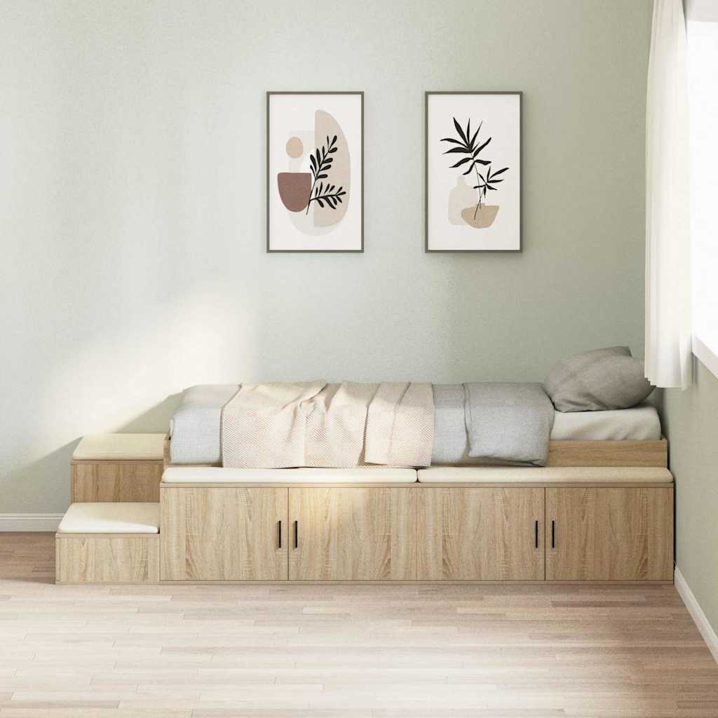 Cadre De Lit Avec Rangement 75 Cm Bois D'ingénierie