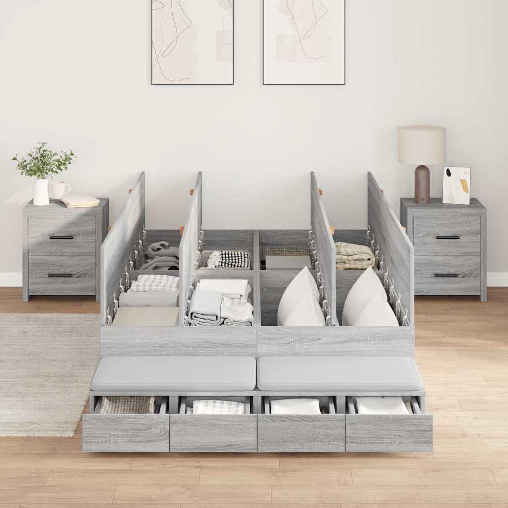 Cadre De Lit Avec Rangement Avec Tiroir 100 Cm