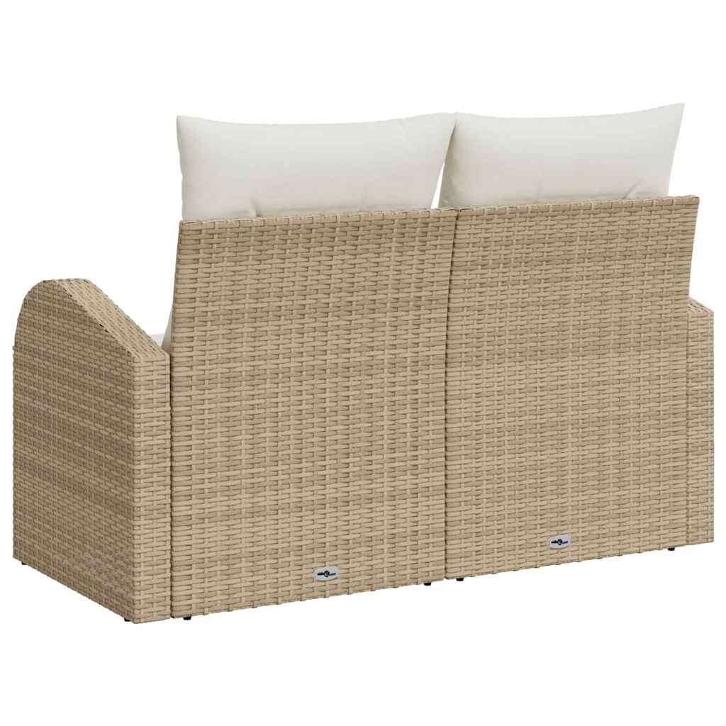 Canapé De Jardin Avec Coussin Beige 124 X 62 X 69Cm Polyrotin