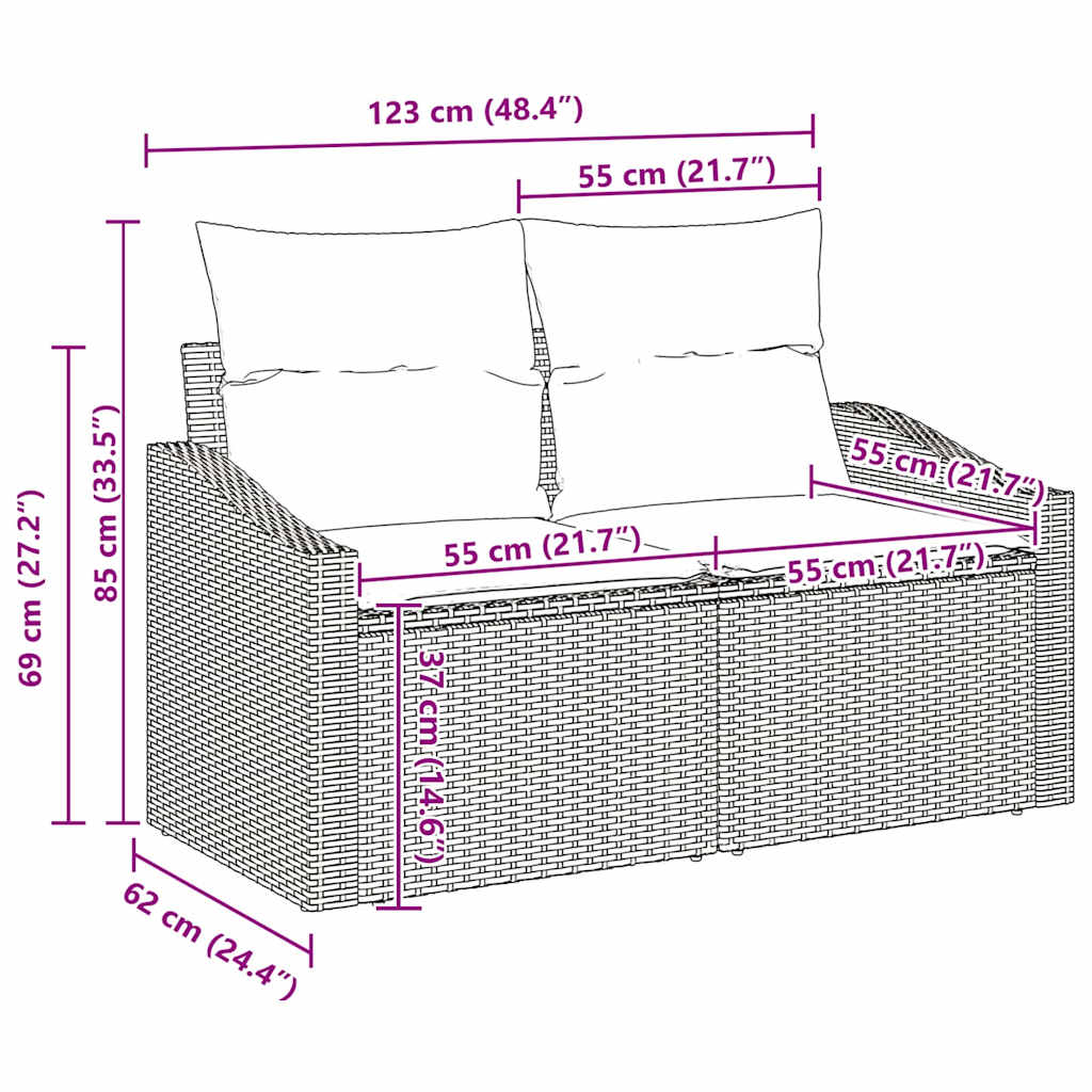 Ensemble De Canapé De Jardin 5 Pc Beige Polyrotin