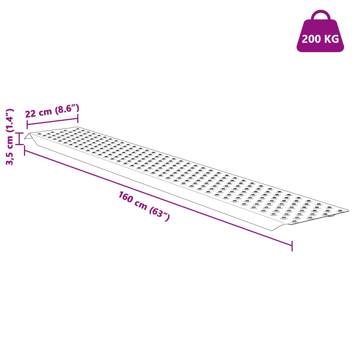 Rampe De Chargement 200 Kg Argent 200 Kg Par Pièce