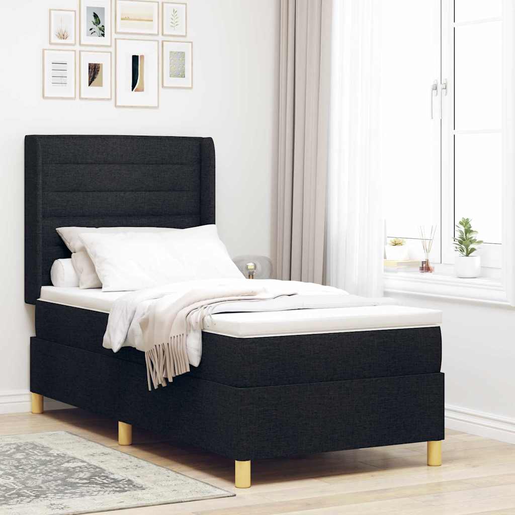 Lit À Ressorts Avec Tête De Lit Tissu
