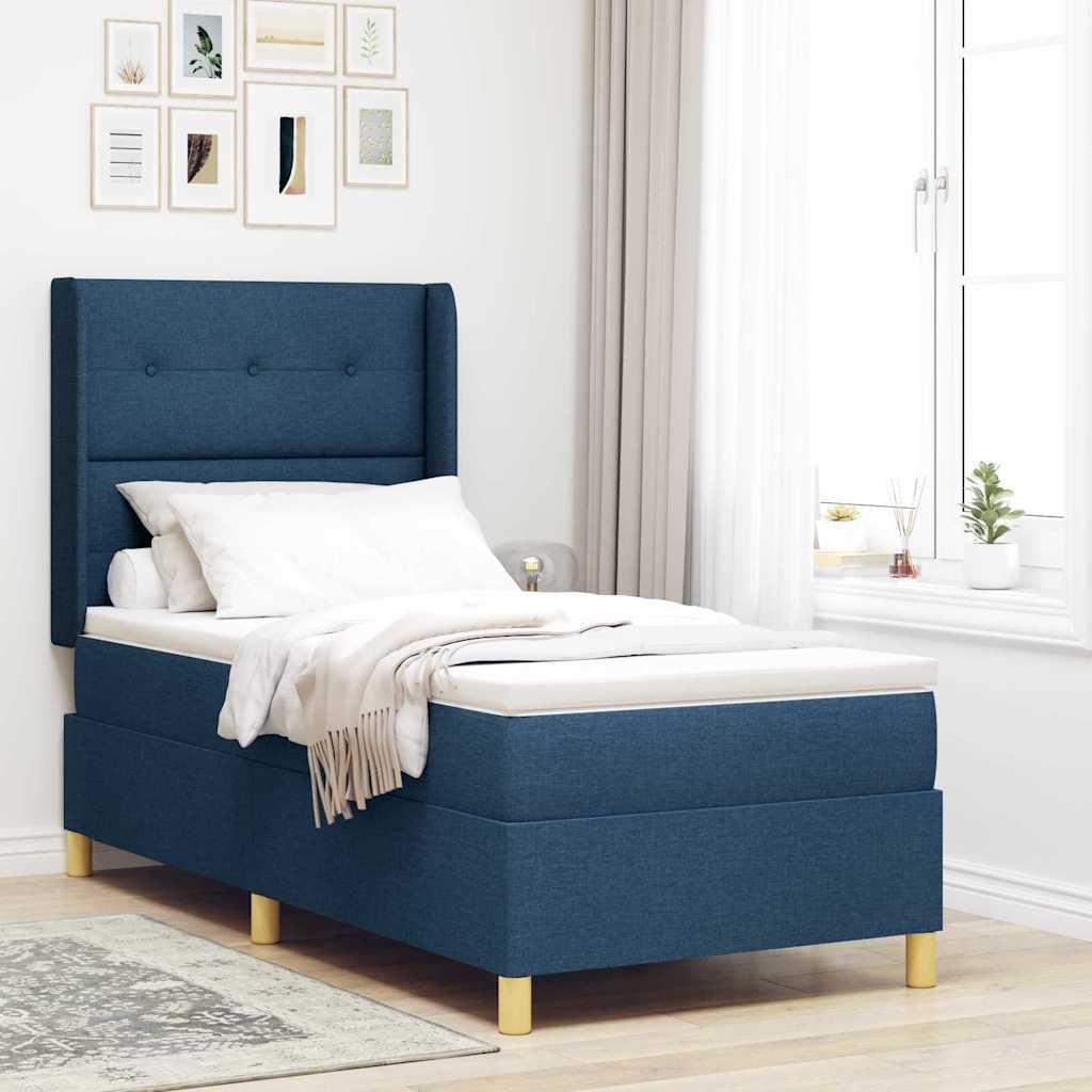 Lit À Ressorts Avec Tête De Lit Tissu