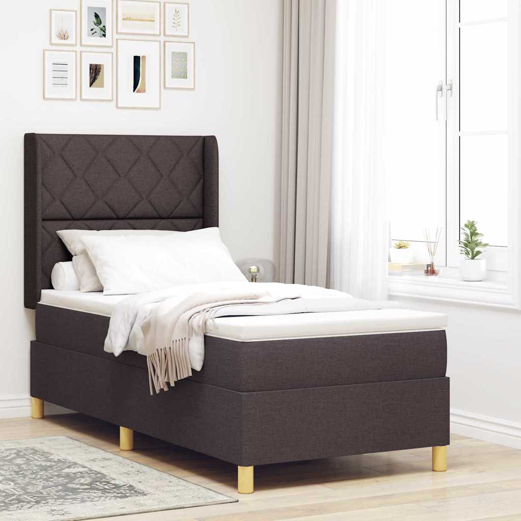 Lit À Ressorts Avec Tête De Lit Tissu