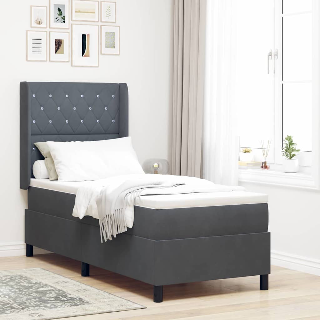 Lit À Ressorts Avec Matelas Velours