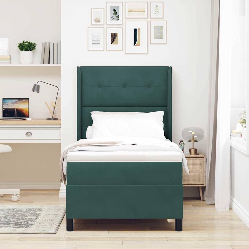 Lit À Ressorts Avec Matelas Velours
