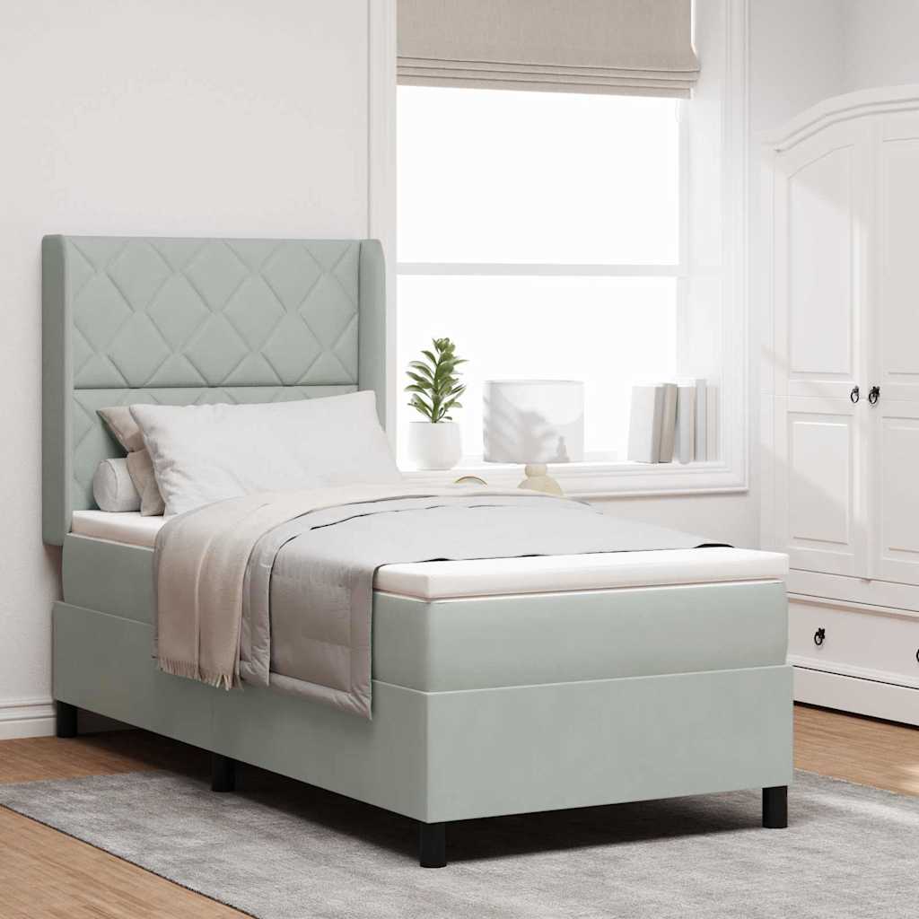 Lit À Ressorts Avec Matelas Velours