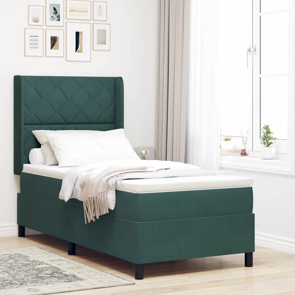 Lit À Ressorts Avec Matelas Velours