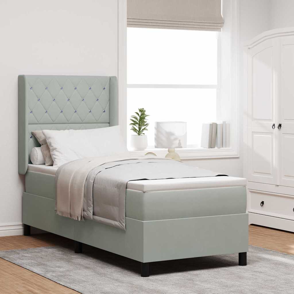 Lit À Ressorts Avec Matelas Avec Led Velours