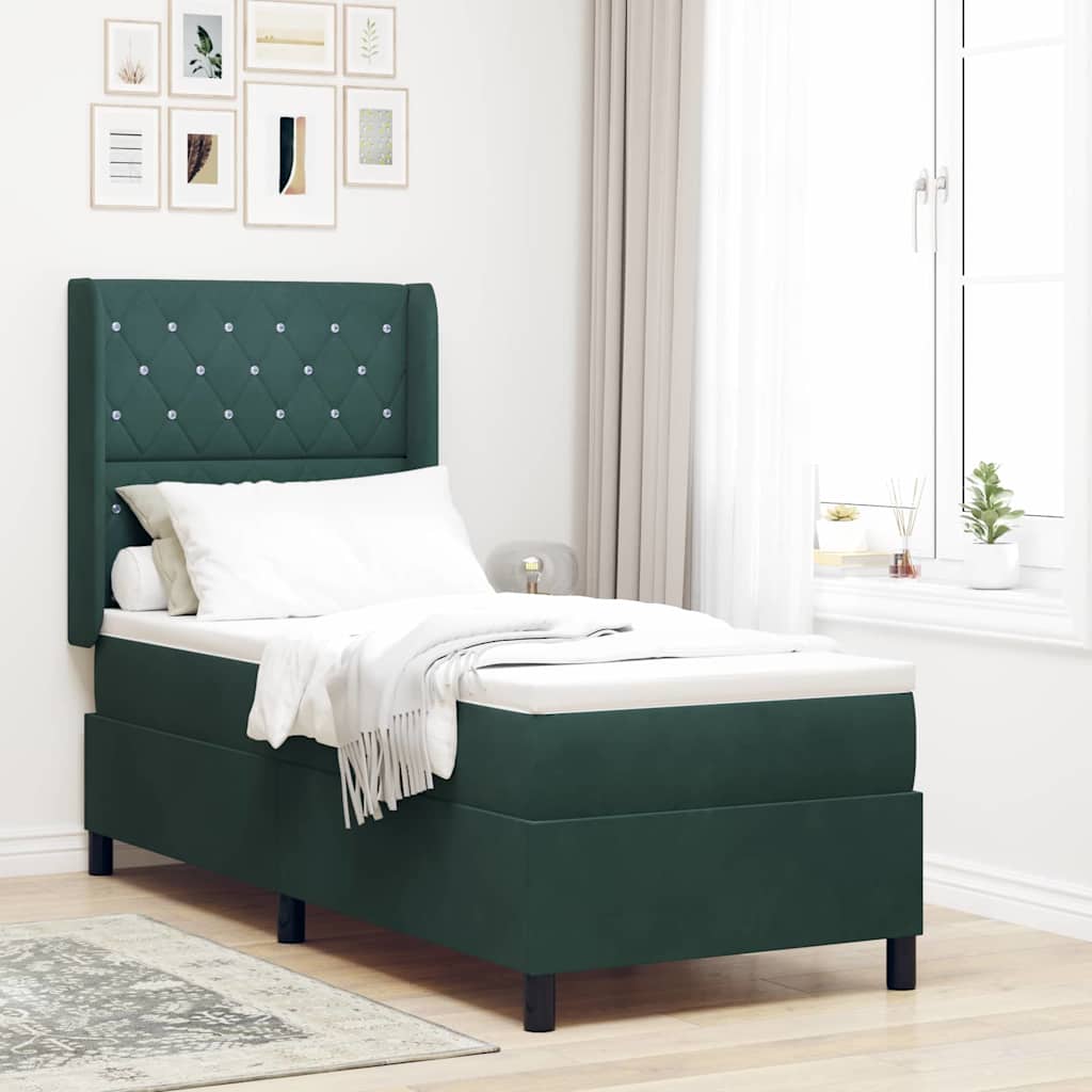 Lit À Ressorts Avec Matelas Avec Led Velours