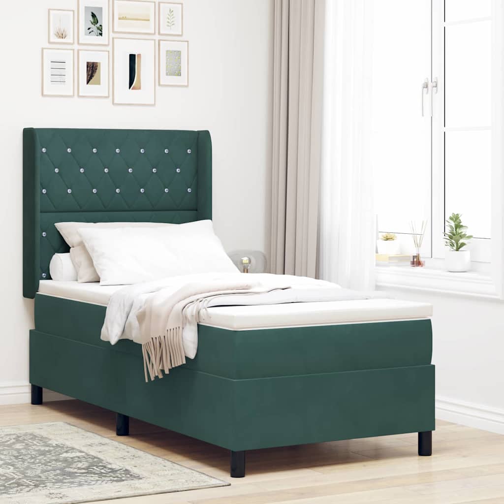 Lit À Ressorts Avec Matelas Avec Led Velours