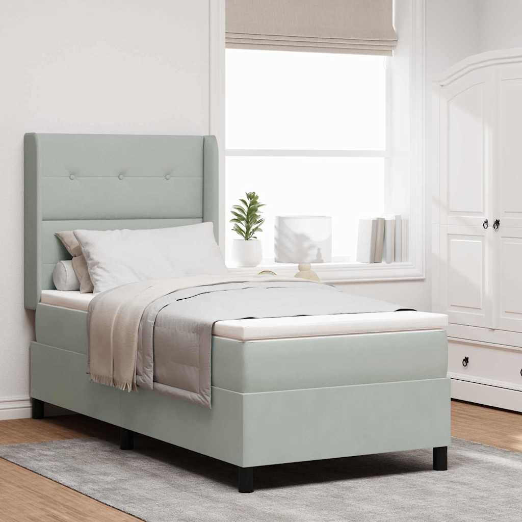 Lit À Ressorts Avec Matelas Avec Led Velours