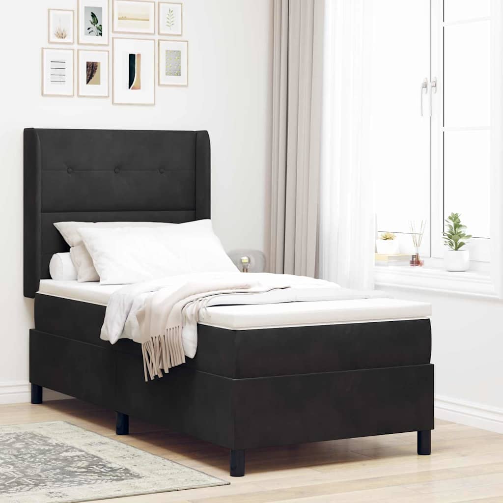 Lit À Ressorts Avec Matelas Avec Led Velours